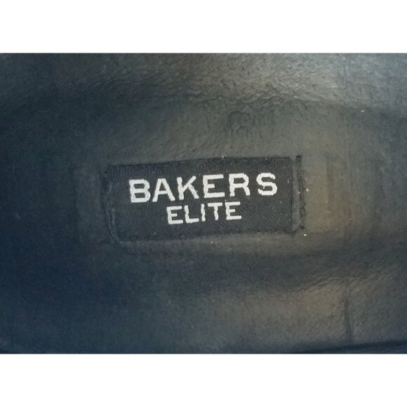 BAKERS ELITE Black Settle Frayed Leather Ankle Booties 39 8.5 Heeled Zipper Trim - Picture 3 of 12